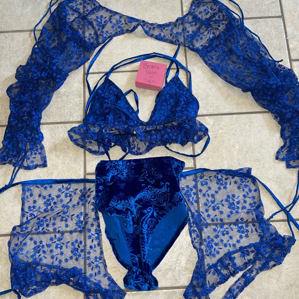 Royal blue chaps rave set